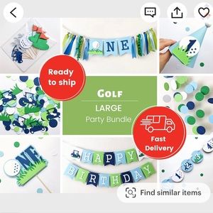 Hole in one first birthday party bundle